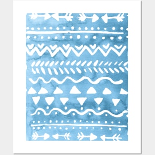 Loose bohemian pattern - blue Posters and Art